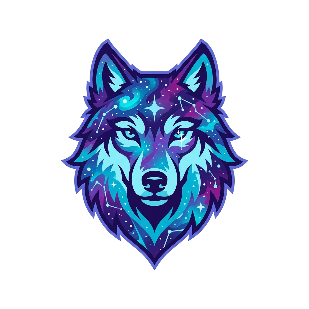 Artwork generated from 'galaxy wolf tee'