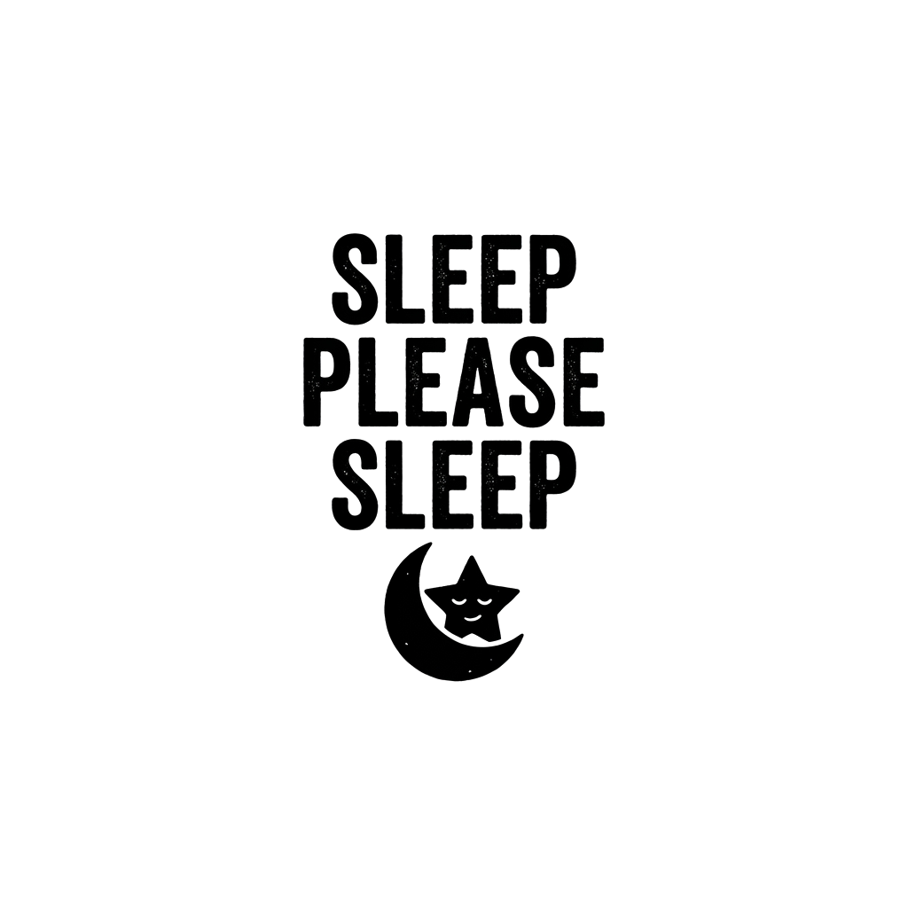 Artwork generated from 'sleep please sleep t-shir black'