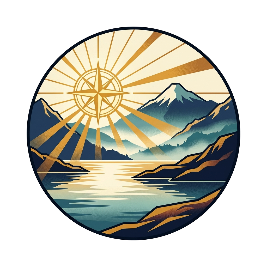 Artwork generated from 'a serene mountain lake at dawn, hoodie'