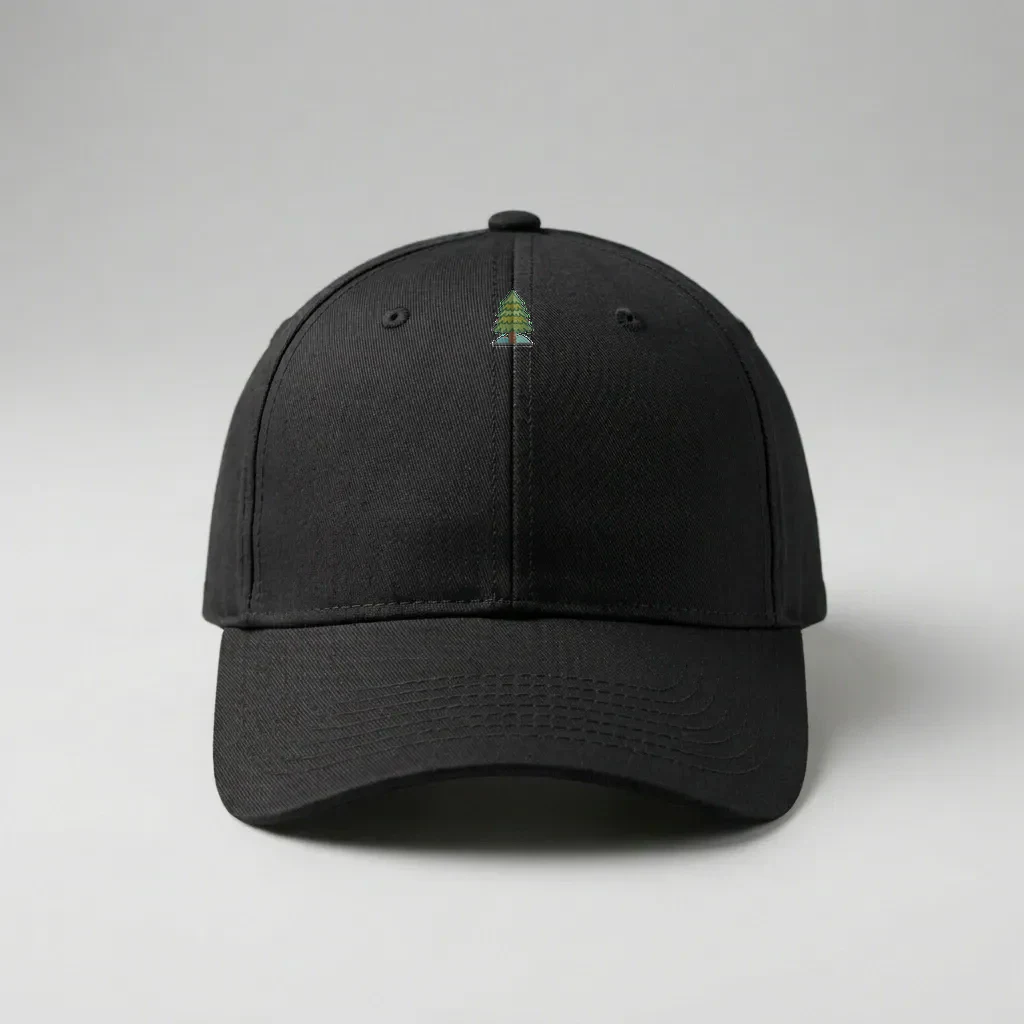 Small Embroidered Pine Tree Cap, Product, Black