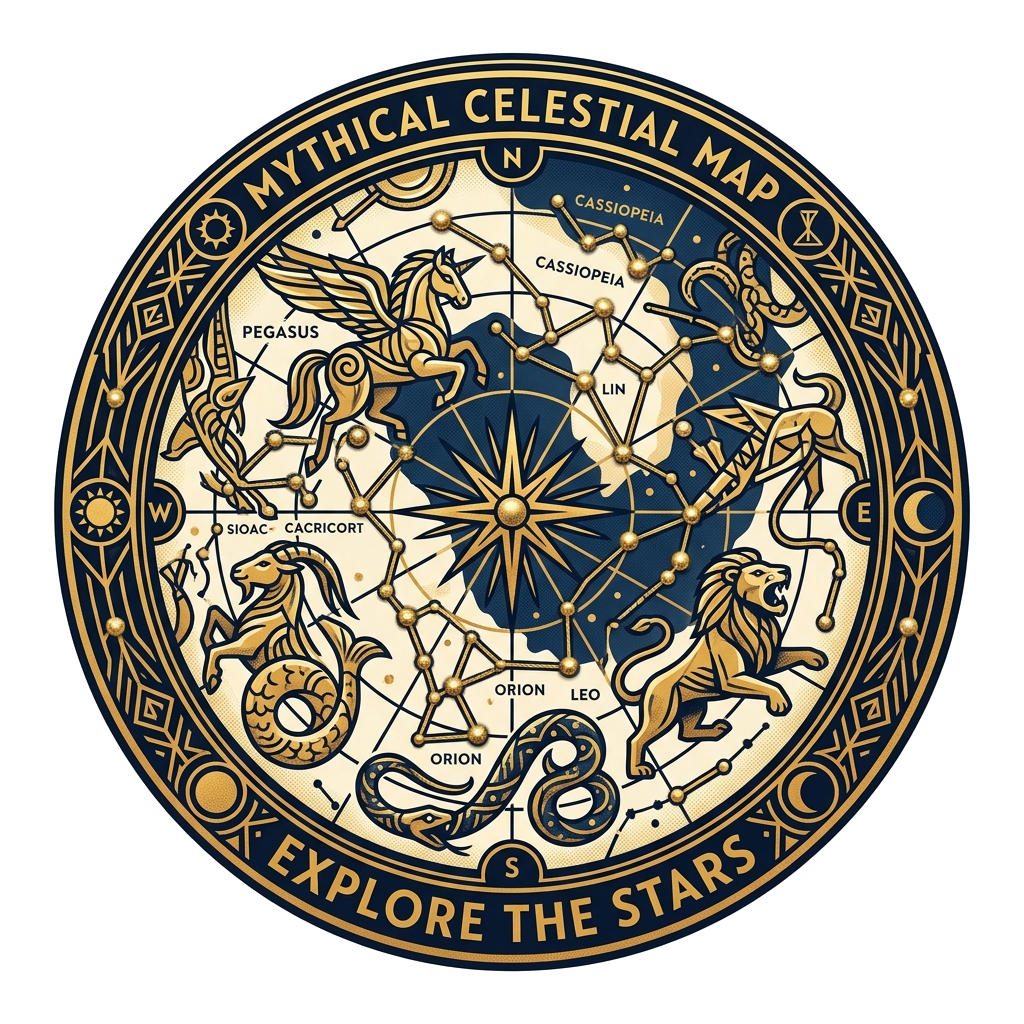 Artwork generated from 'constellation star map, gold lines tank top'
