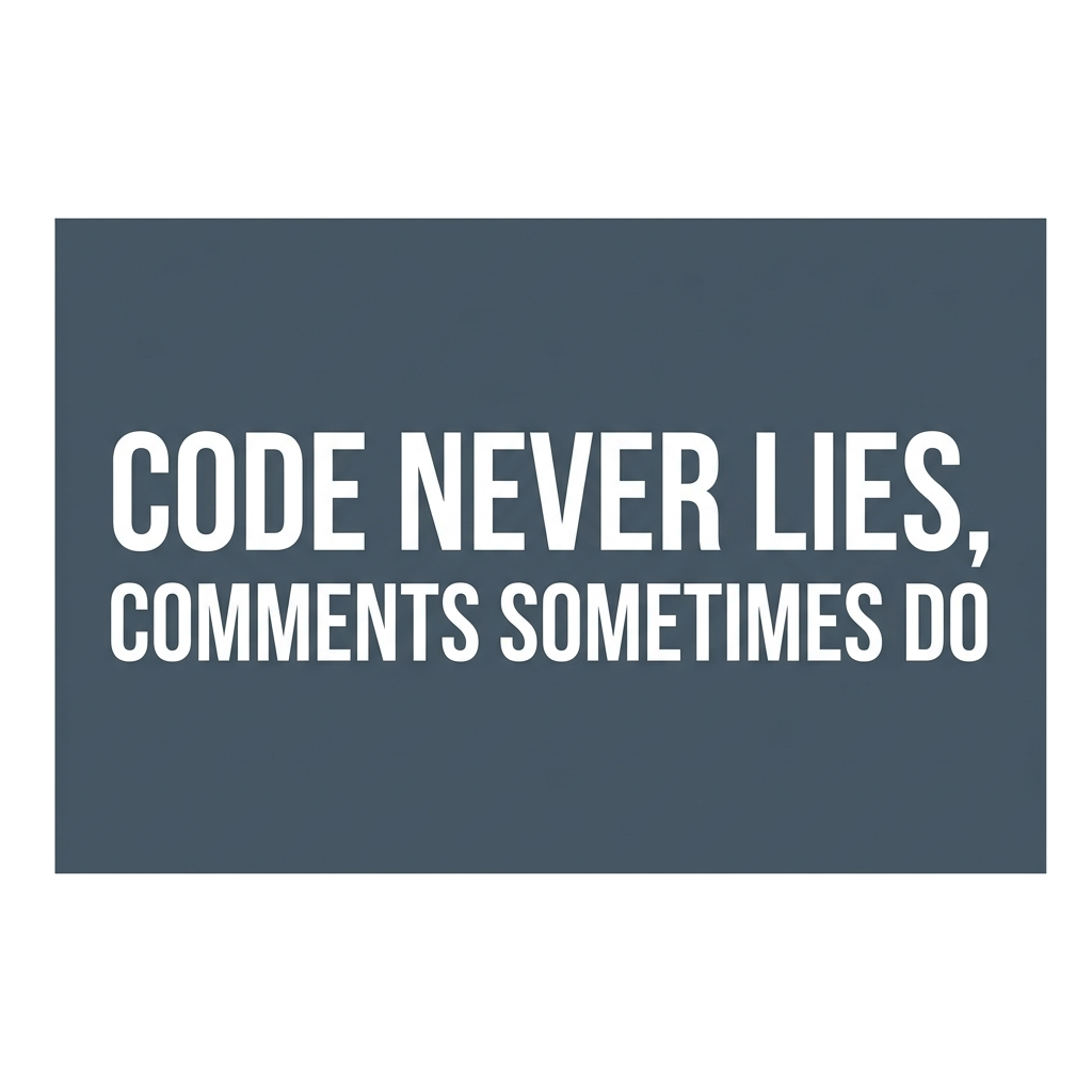 Artwork generated from 'hoodie that says "code never lies, comments sometimes do" on slate grey'