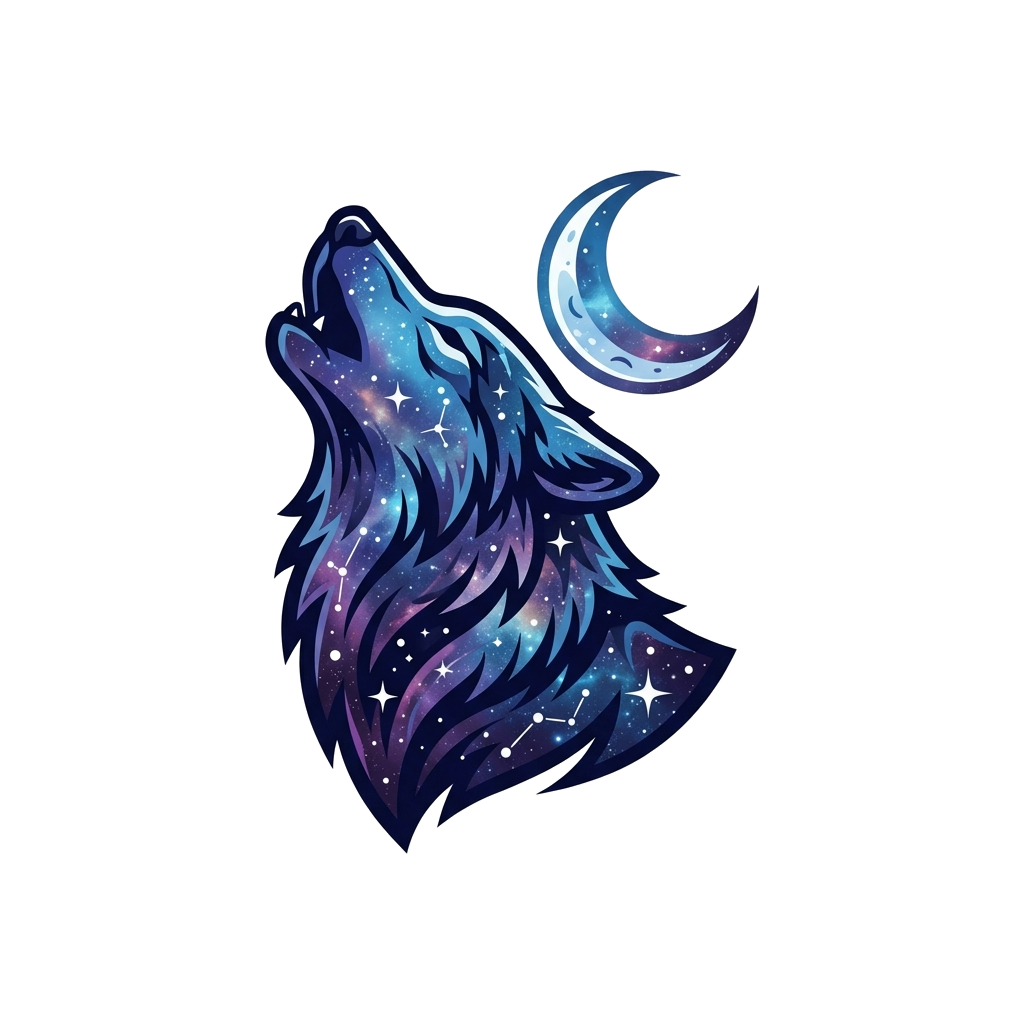 Artwork generated from 'cosmic galaxy wolf howling at the moon'