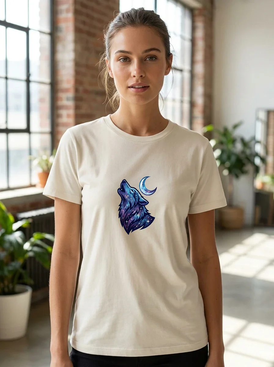 Cosmic Galaxy Wolf Howling, Worn, Ash