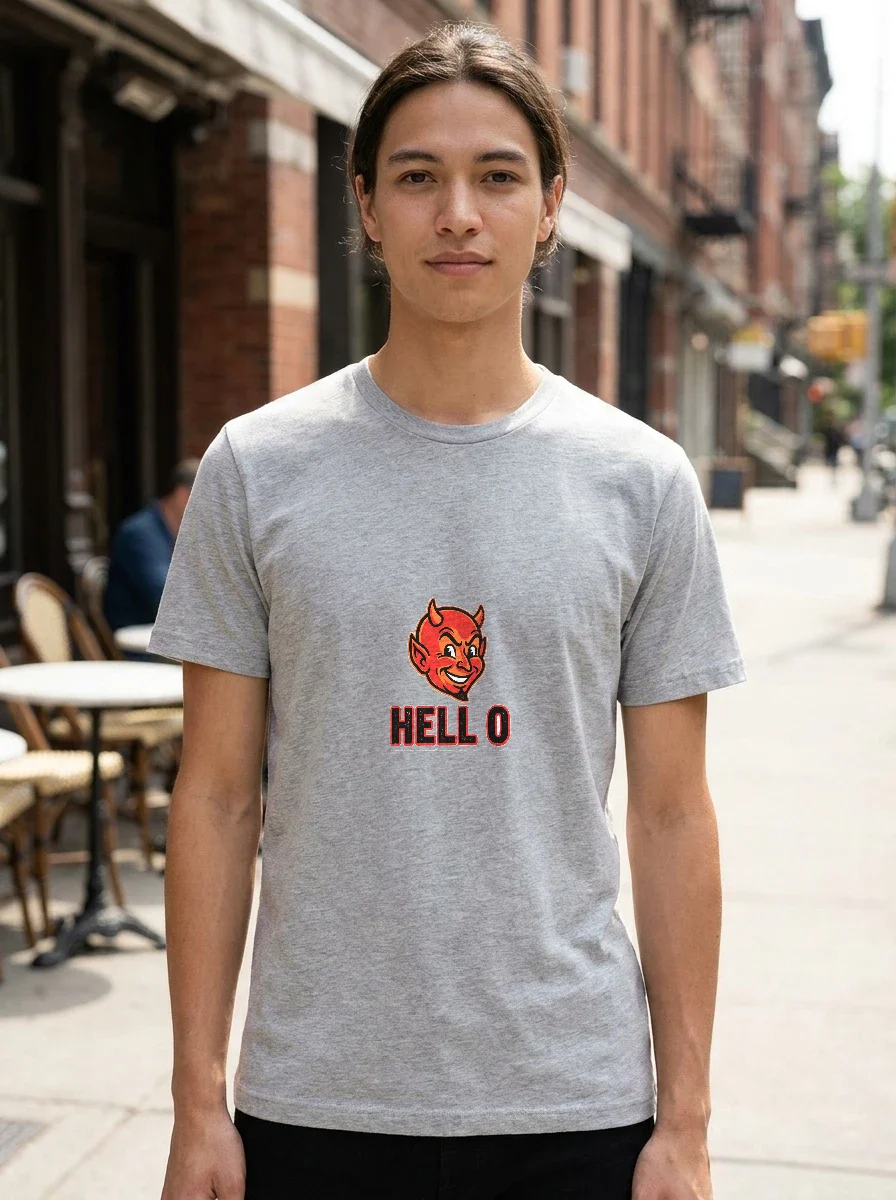 Hell O T-shir, Worn, Ash