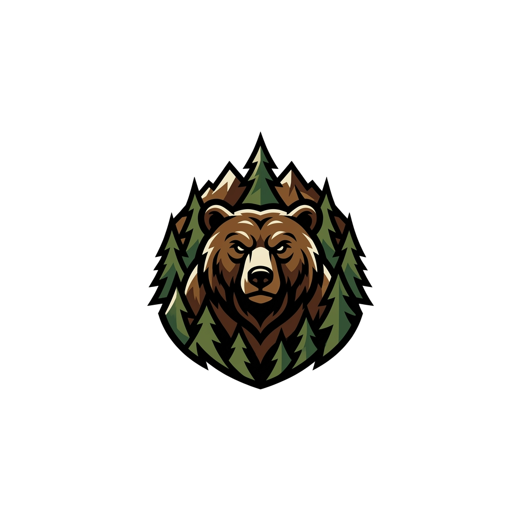 Artwork generated from 'wild grizzly bear in pine forest sweatshirt'