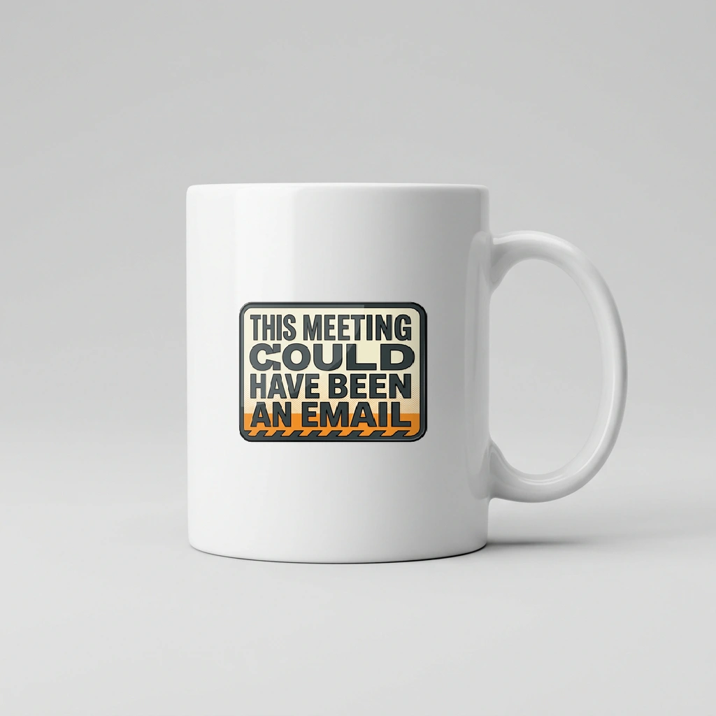 Mug That Says "This Meeting Could Have Been an Email", Product, White