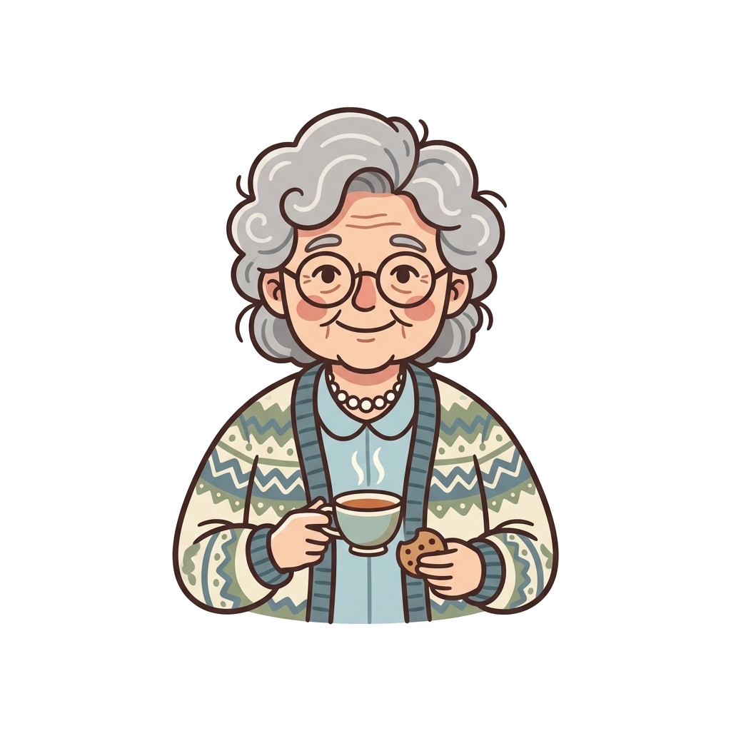 Artwork generated from 'turn my grandma into a cute hoodie'