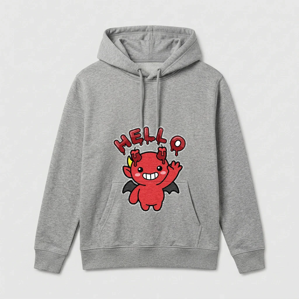Hell O Hoodie, Product, Athletic Heather