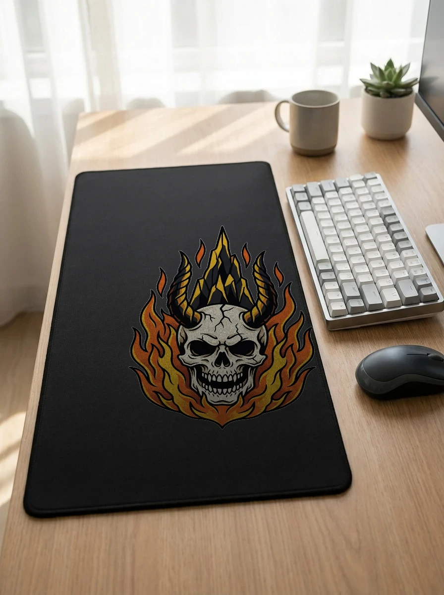Hell Mousepad, Worn, Black