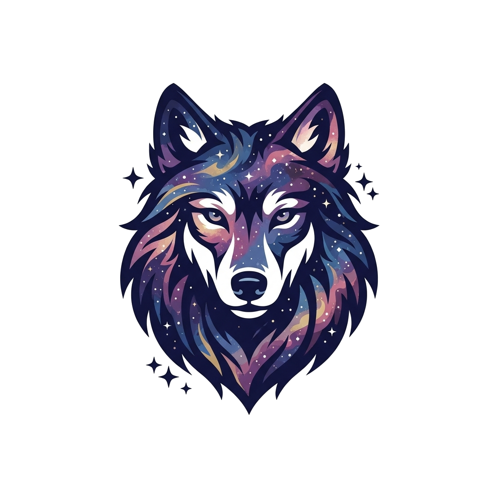 Artwork generated from 'galaxy wolf tee'