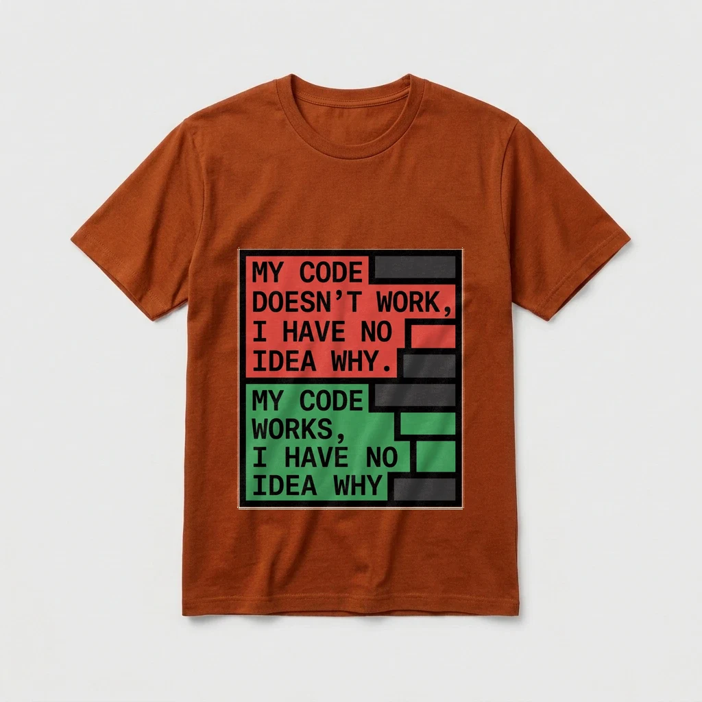 Tee That Says "my Code Doesn't, Product, Burnt Orange
