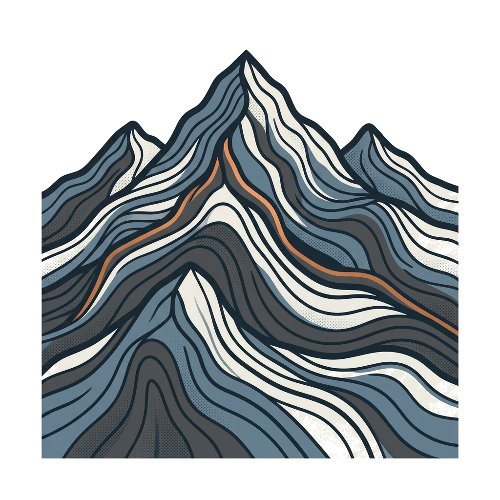 Artwork generated from 'mountain range topographic contour lines hoodie'