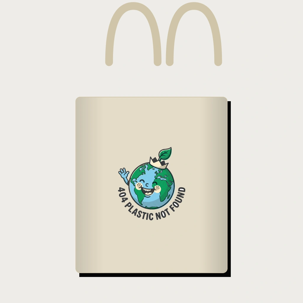 Tote Bag That Says "404 Plastic Not Found", Product, Oyster