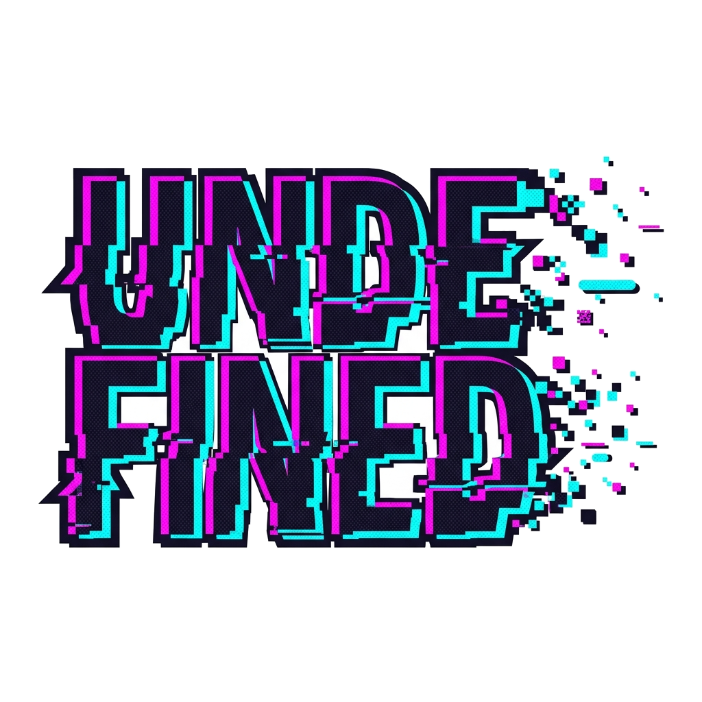 Artwork generated from 'sticker that says "undefined" glitchy letters'