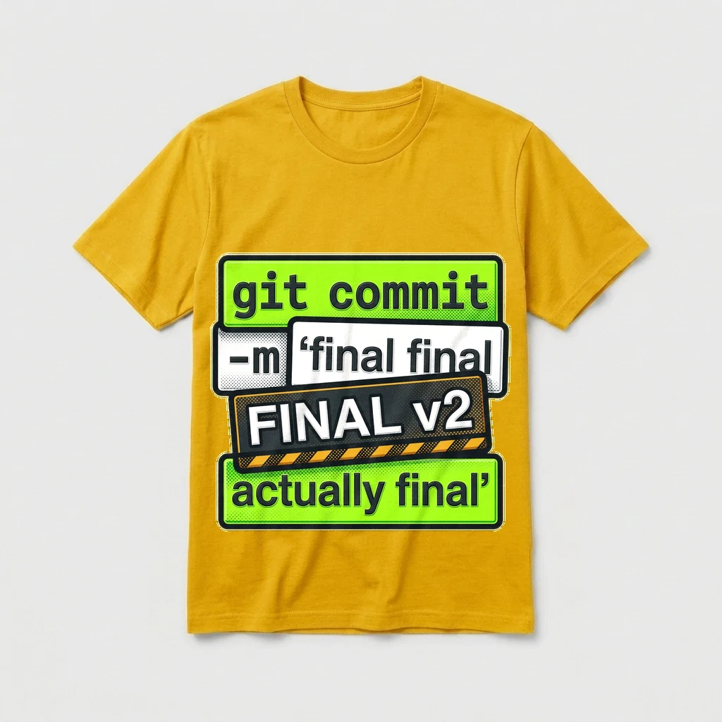 Tee That Says "git Commit -m, Product, Yellow