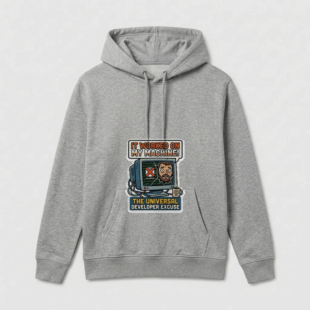 Developer Meme Hoodie, Product, Athletic Heather