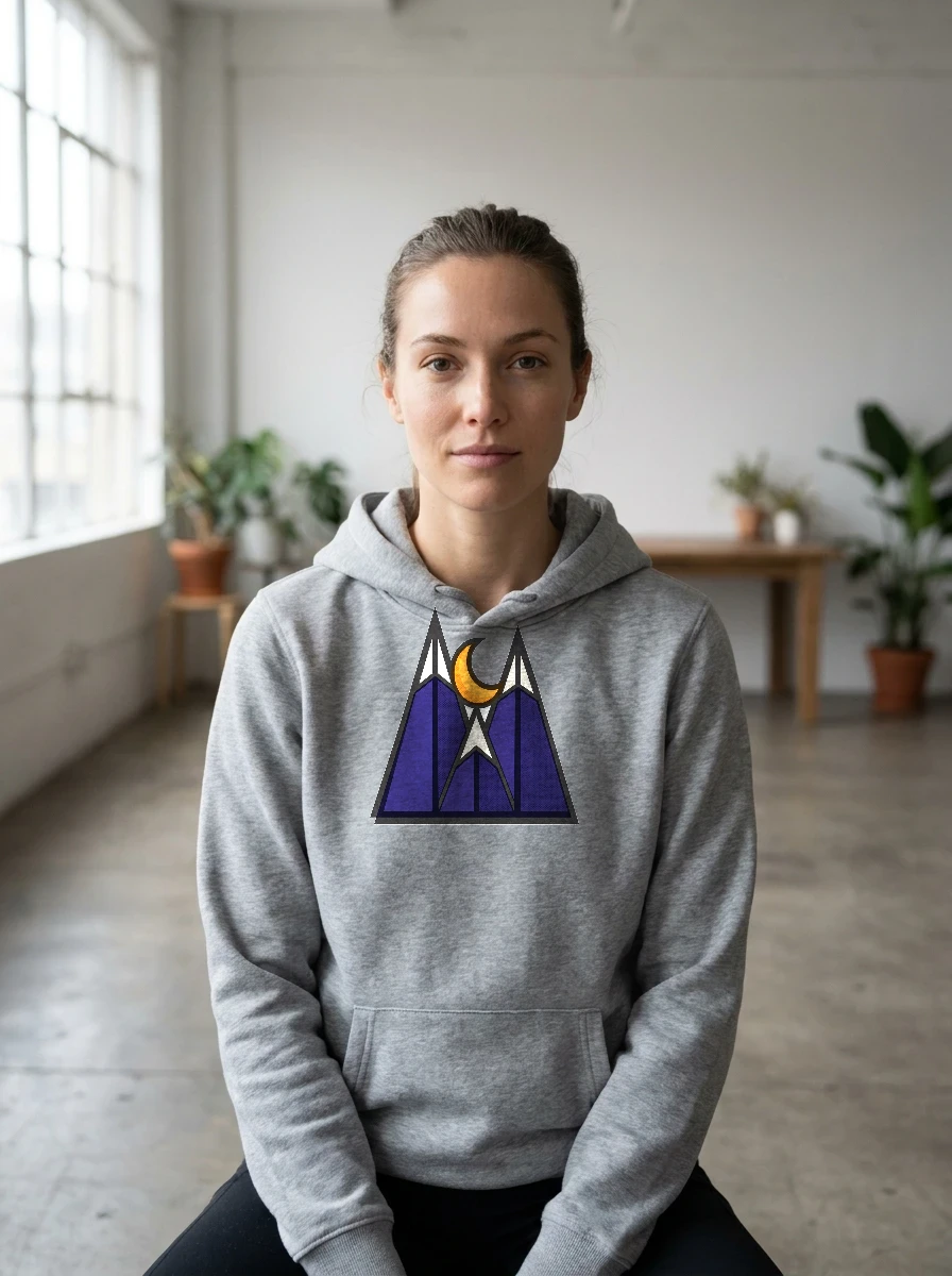 Custom Hoodie, Worn, Athletic Heather