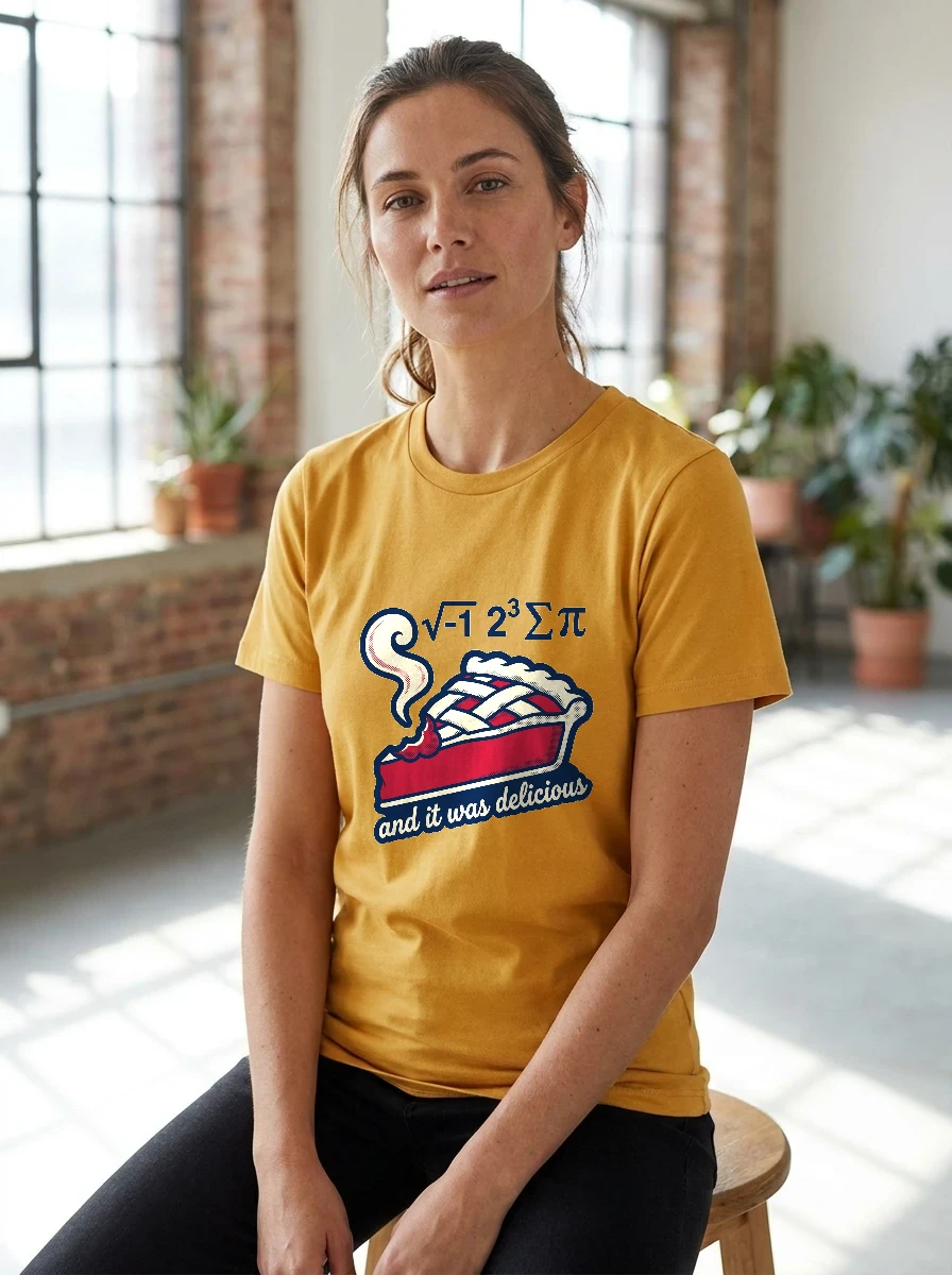 Tee That Says "√-1 2³ Σ, Worn, Gold