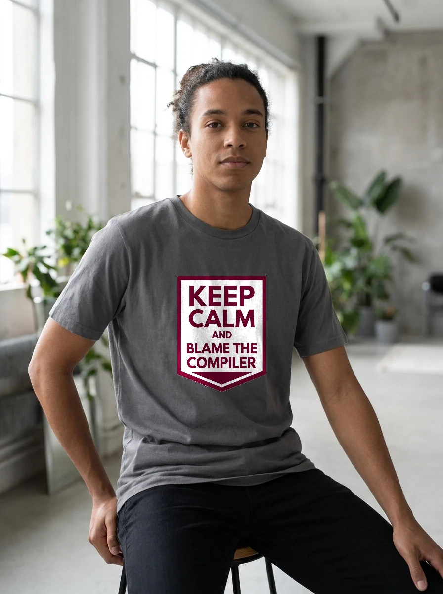 Tee That Says "keep Calm, Worn, Asphalt