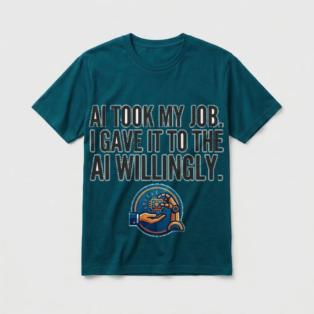 Tee That Says "ai Took, Product, Teal