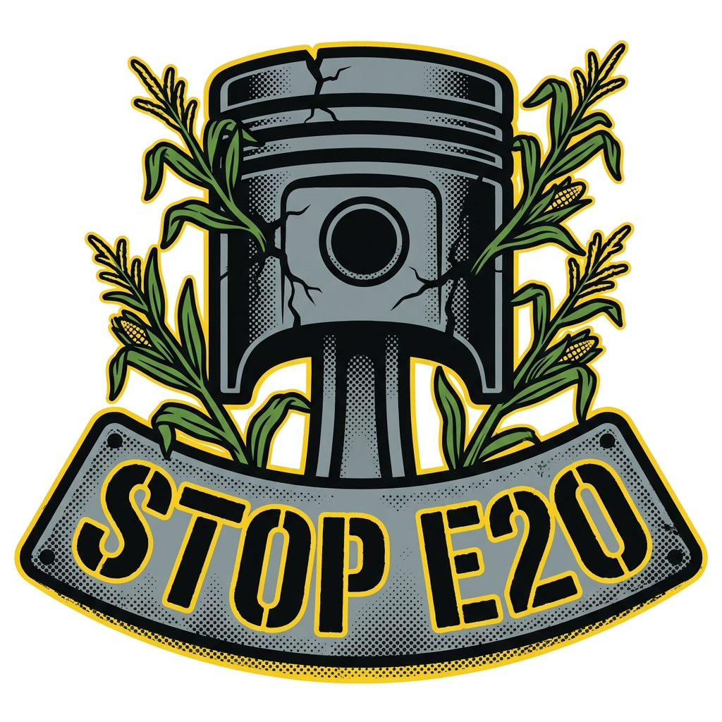 Artwork generated from 'make me a tshirt for protesting against e20 fuel policy'