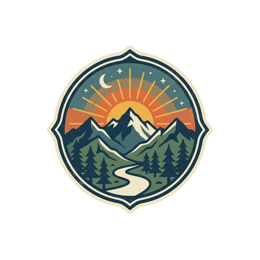Artwork generated from 'vintage mountain sunset, minimalist line art tank top'