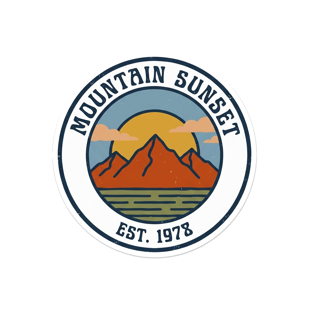 Artwork generated from 'vintage mountain sunset, minimalist line art t-shirt'