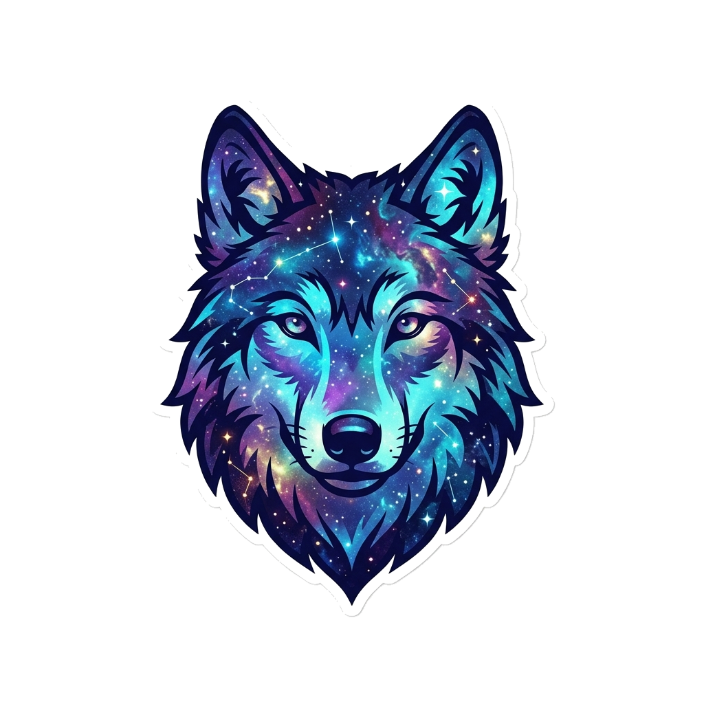 Artwork generated from 'galaxy wolf tee'