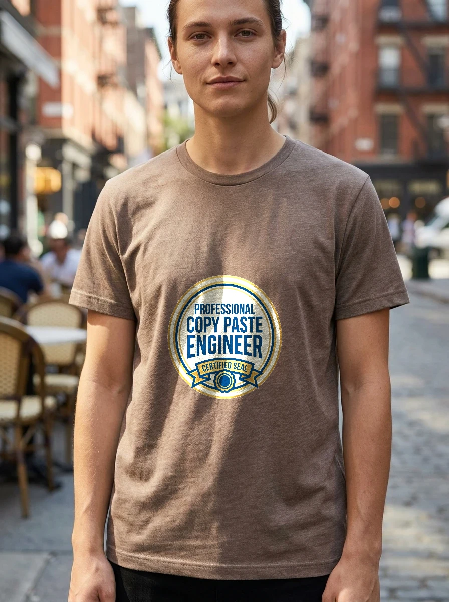 Tee That Says "professional Copy Paste, Worn, Heather Brown