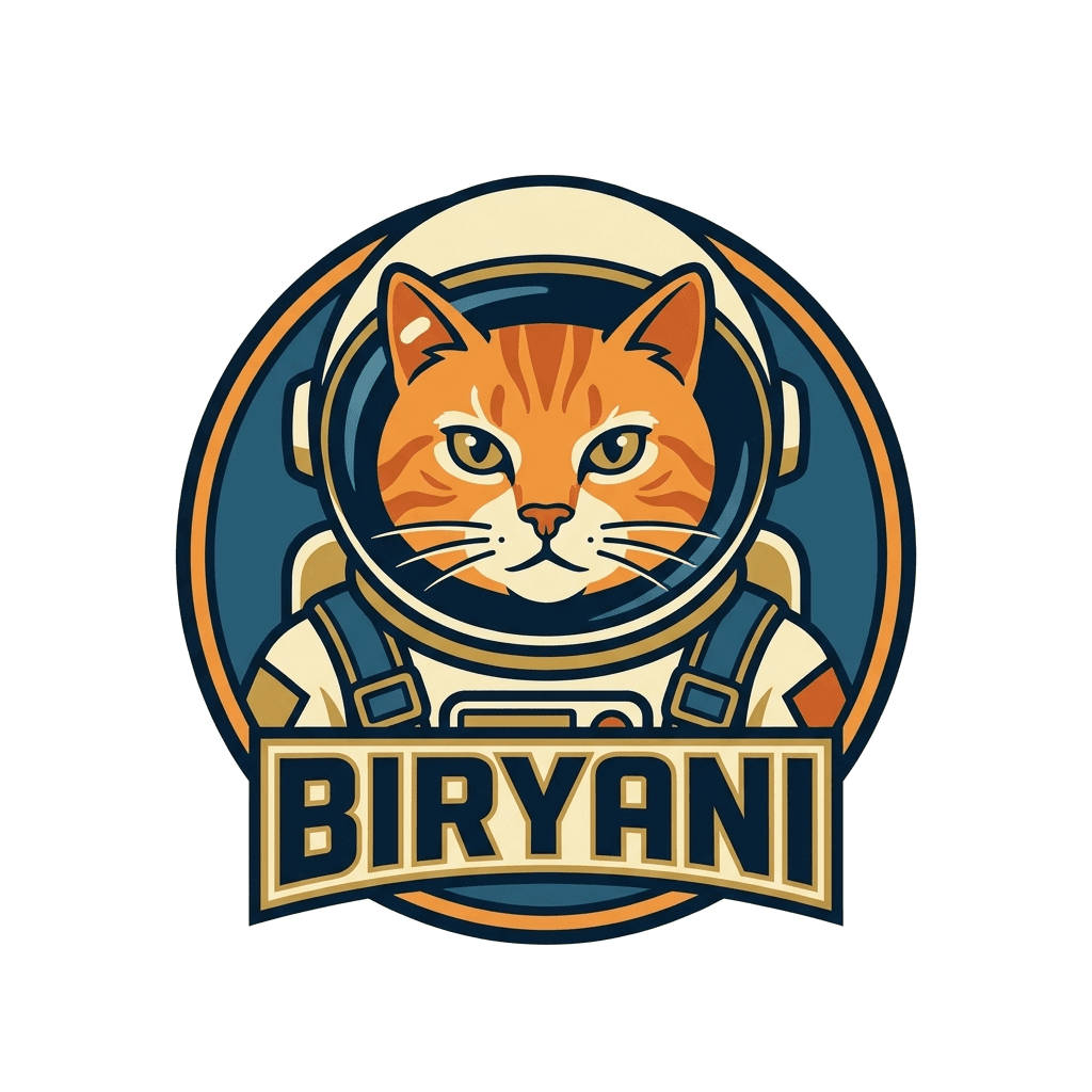Artwork generated from 'cat named biryani, astronaut'