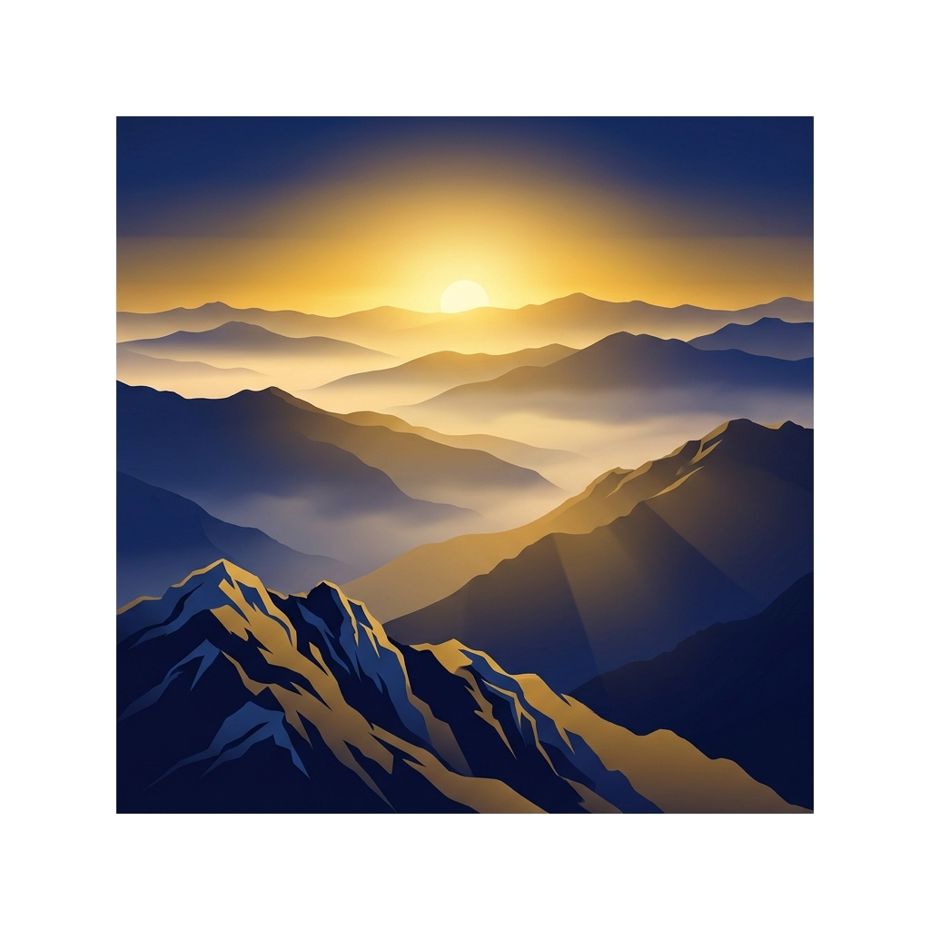Artwork generated from 'dusk mountain ridges canvas'