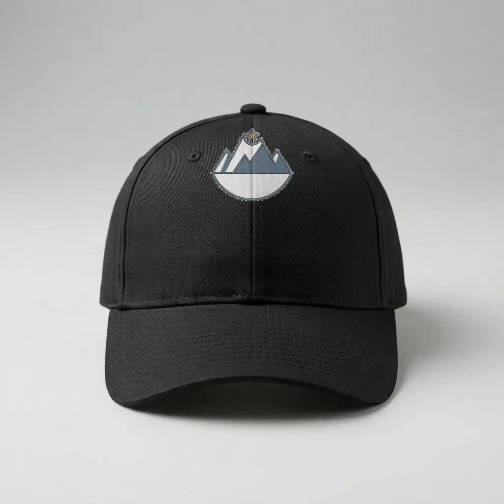 Embroidered Minimalist Mountain Line Cap, Product, Black