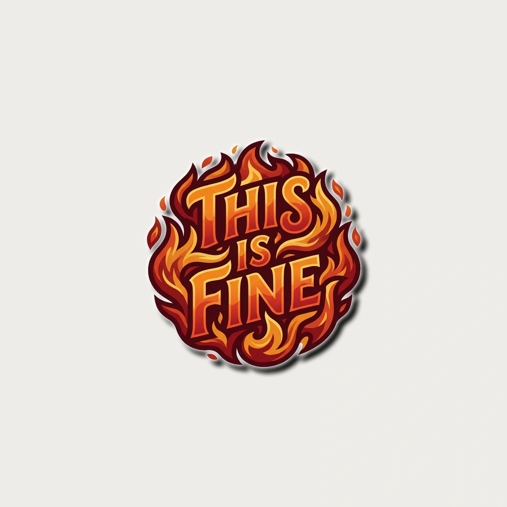 Sticker That Says "this Is Fine", Product, White