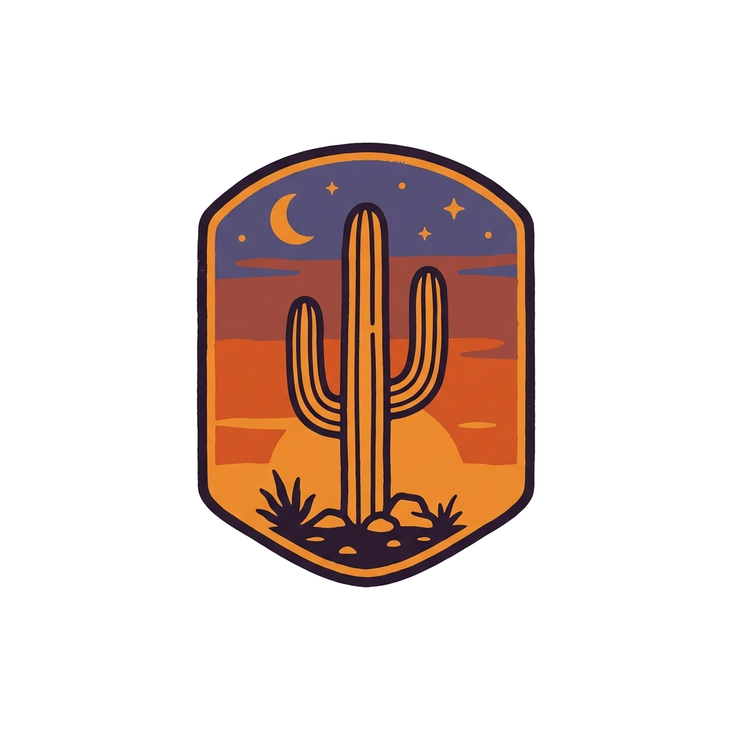 Artwork generated from 'desert cactus at dusk, muted tones t-shirt'