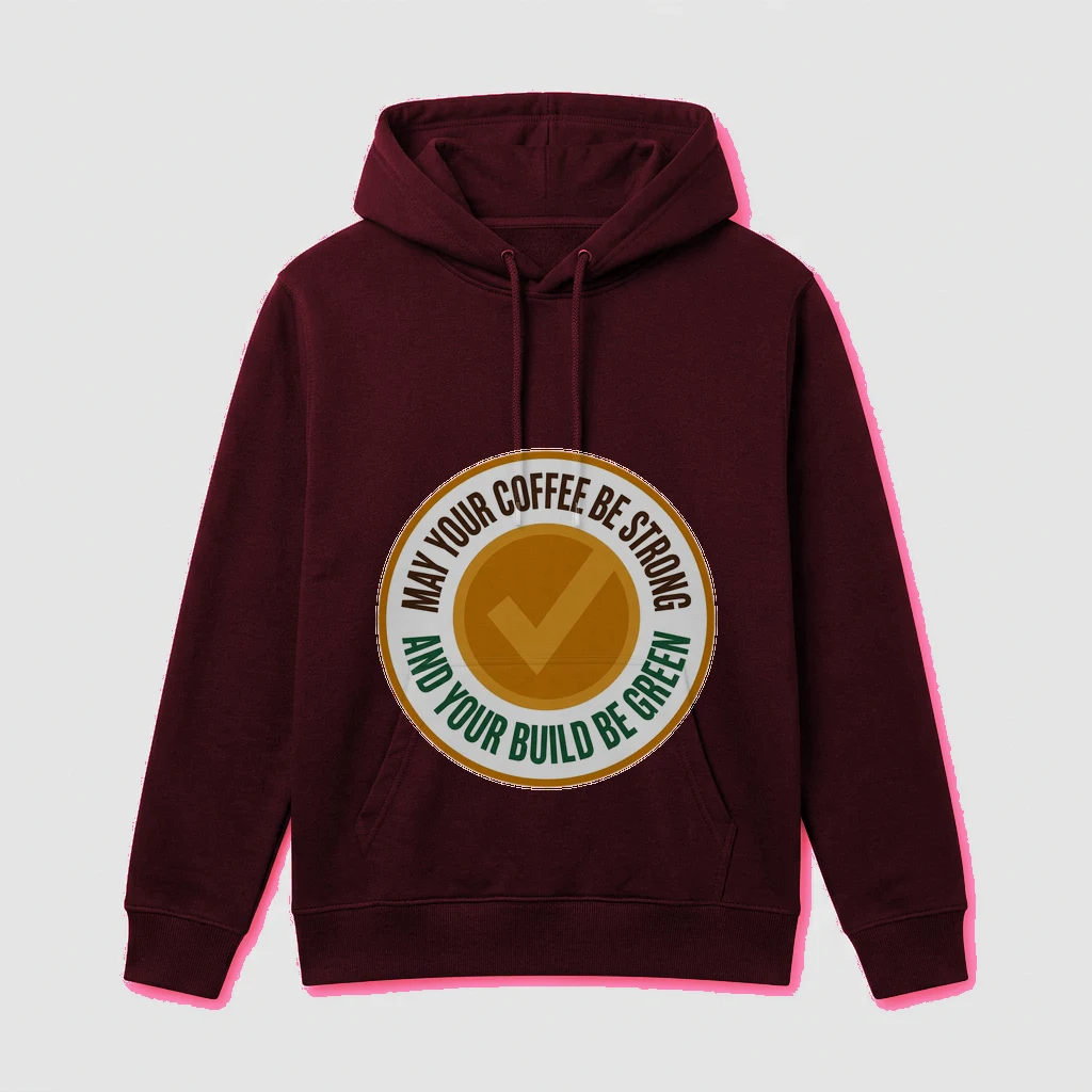 Hoodie That Says "may Your Coffee, Product, Maroon