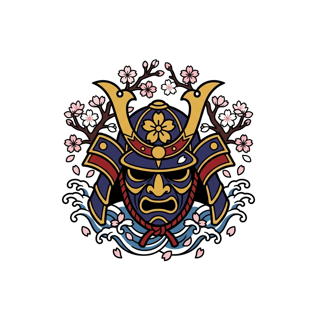 Artwork generated from 'samurai cherry blossom bomber jacket'