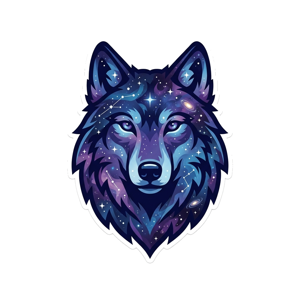 Artwork generated from 'galaxy wolf tee'