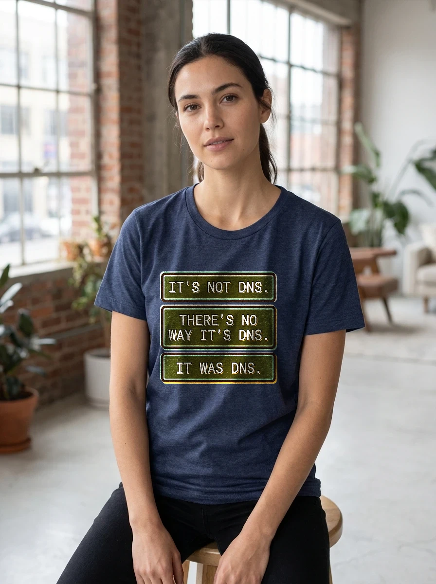Tee That Says "it's Not Dns., Worn, Heather Midnight Navy