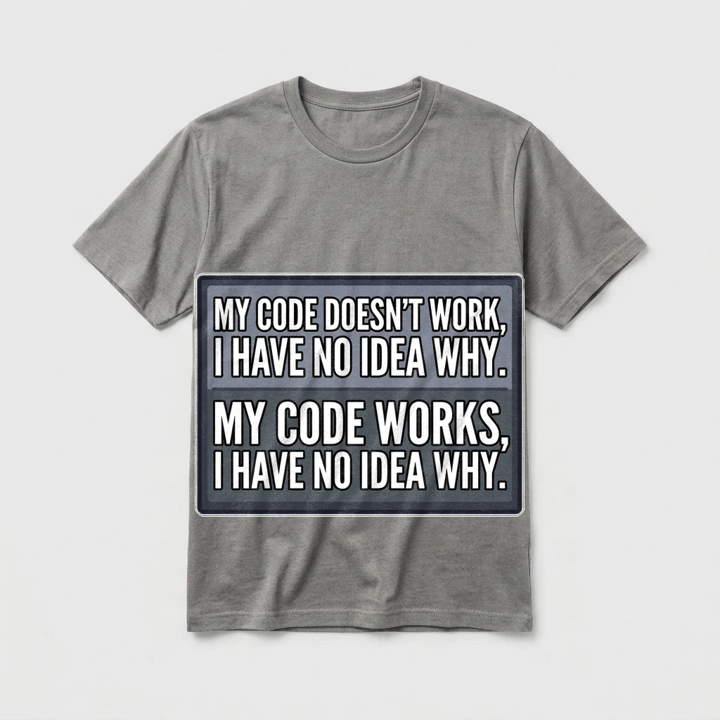 Tee That Says "my Code Doesn't, Product, Ash