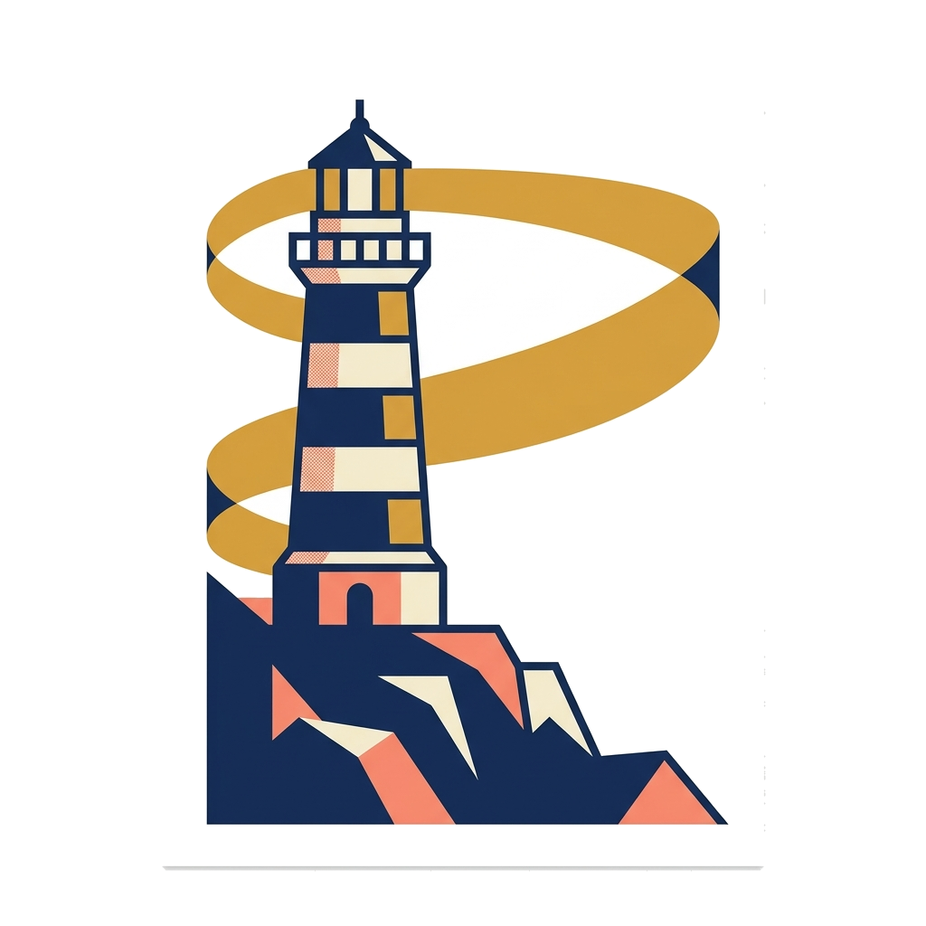 Artwork generated from 'minimal lighthouse at dawn'