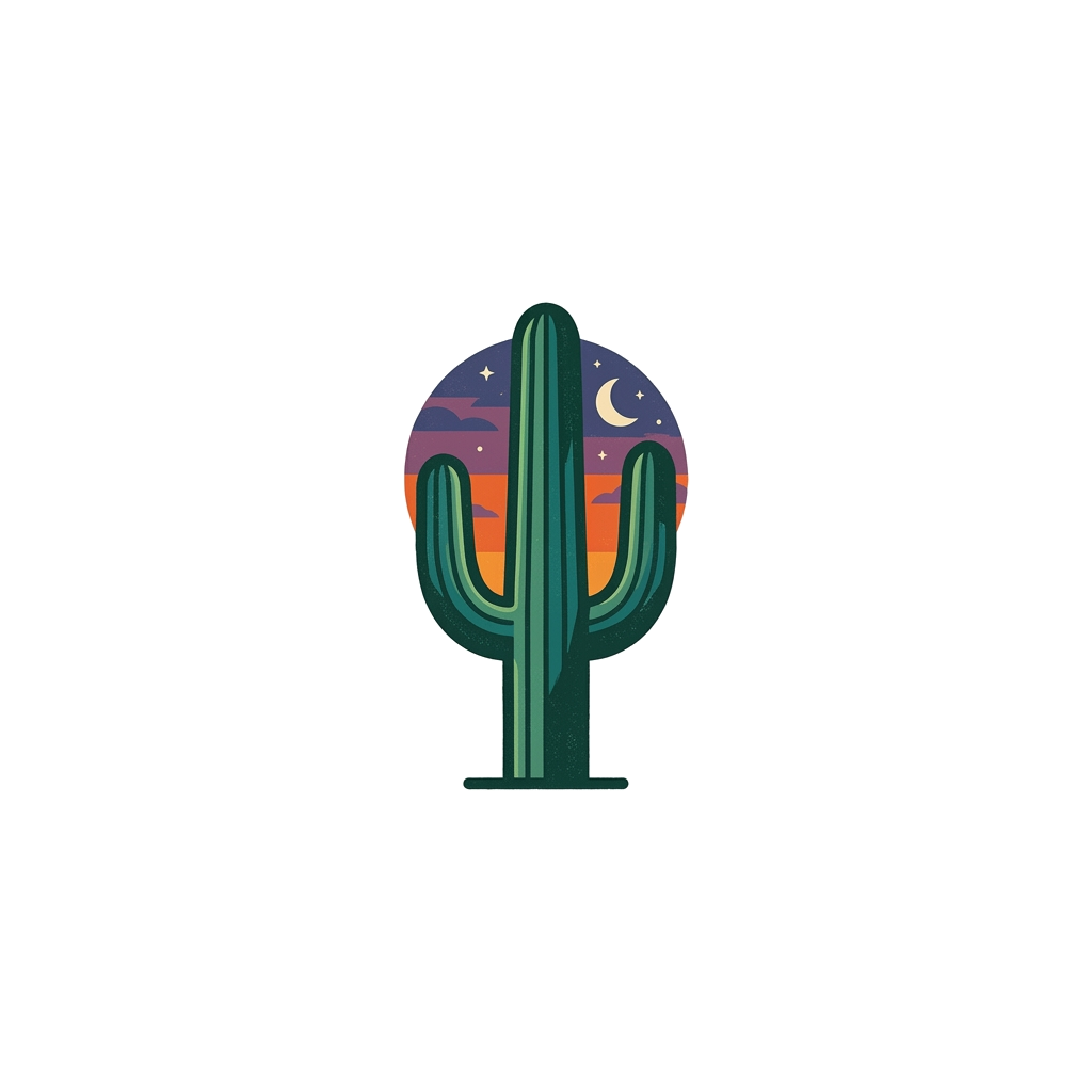Artwork generated from 'desert cactus at dusk, muted tones hoodie'