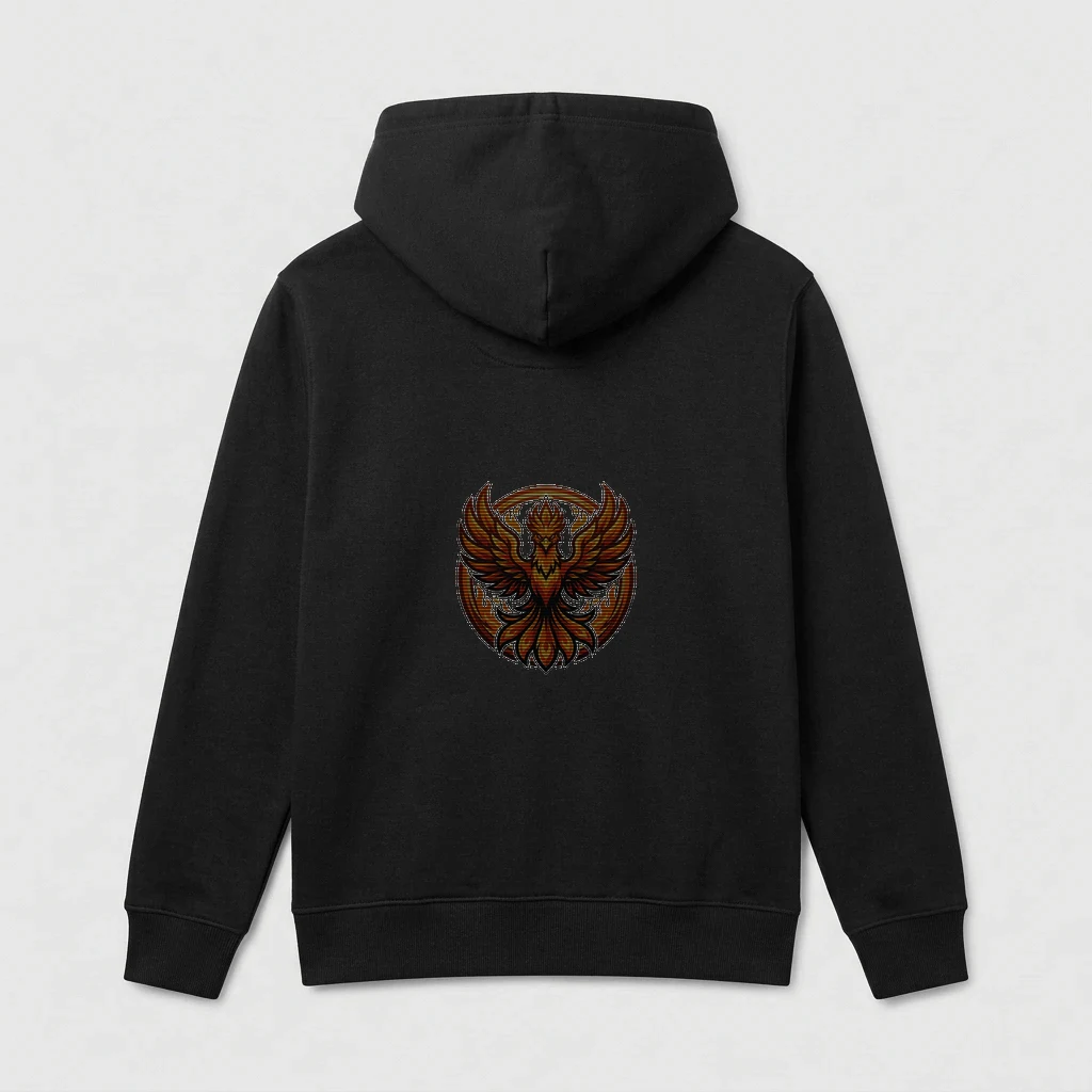 Phoenix Rising on the Back, Product, Athletic Heather