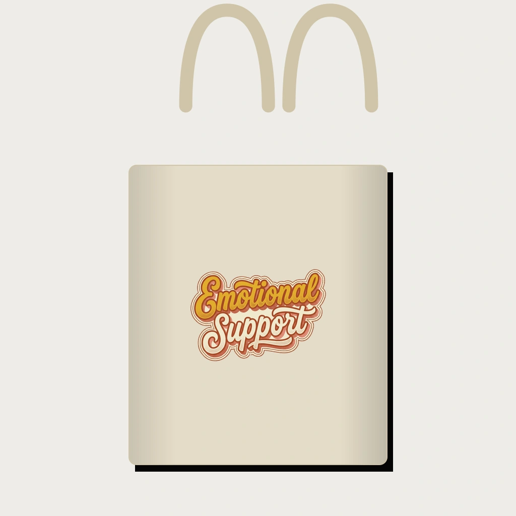 Tote Bag That Says "Emotional Support Tote", Product, Oyster