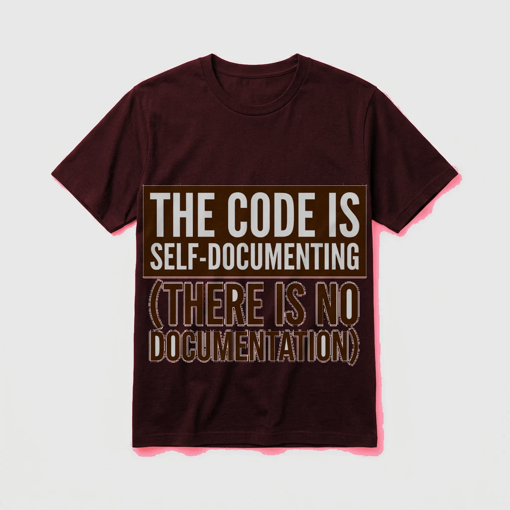 Tee That Says "the Code Is, Product, Oxblood Black