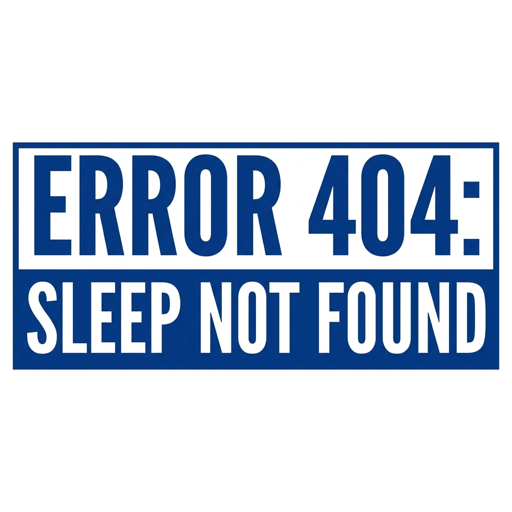 Artwork generated from 'hoodie that says "error 404: sleep not found" on ink blue'