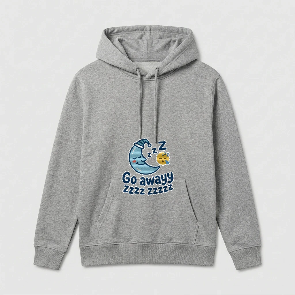Go Awayy Zzzz Zzzzz 😴 Hoodie, Product, Athletic Heather