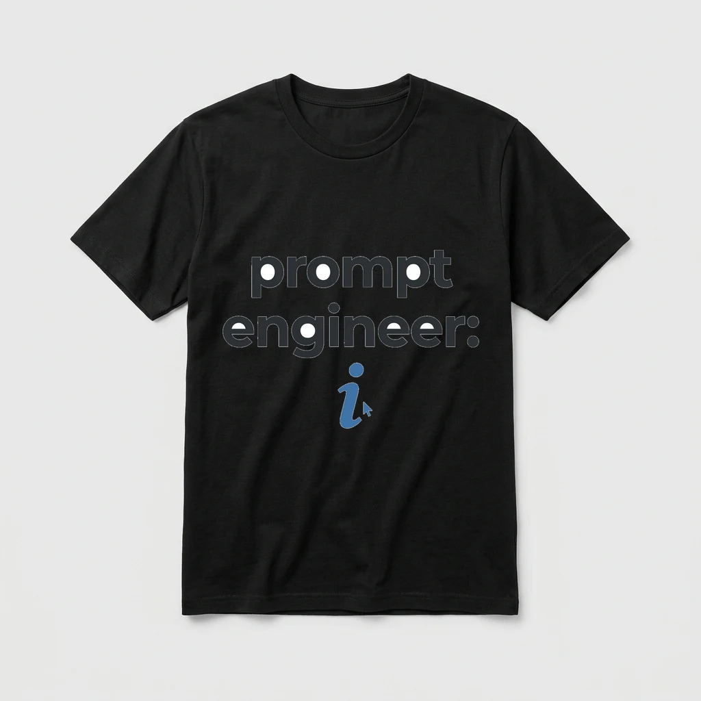 Tee That Says "prompt Engineer:, Product, Ash