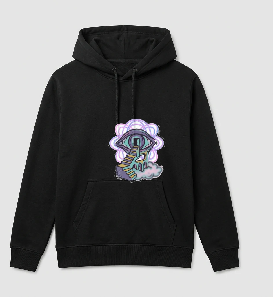 Dreamcore Liminal Hoodie, Worn, Black