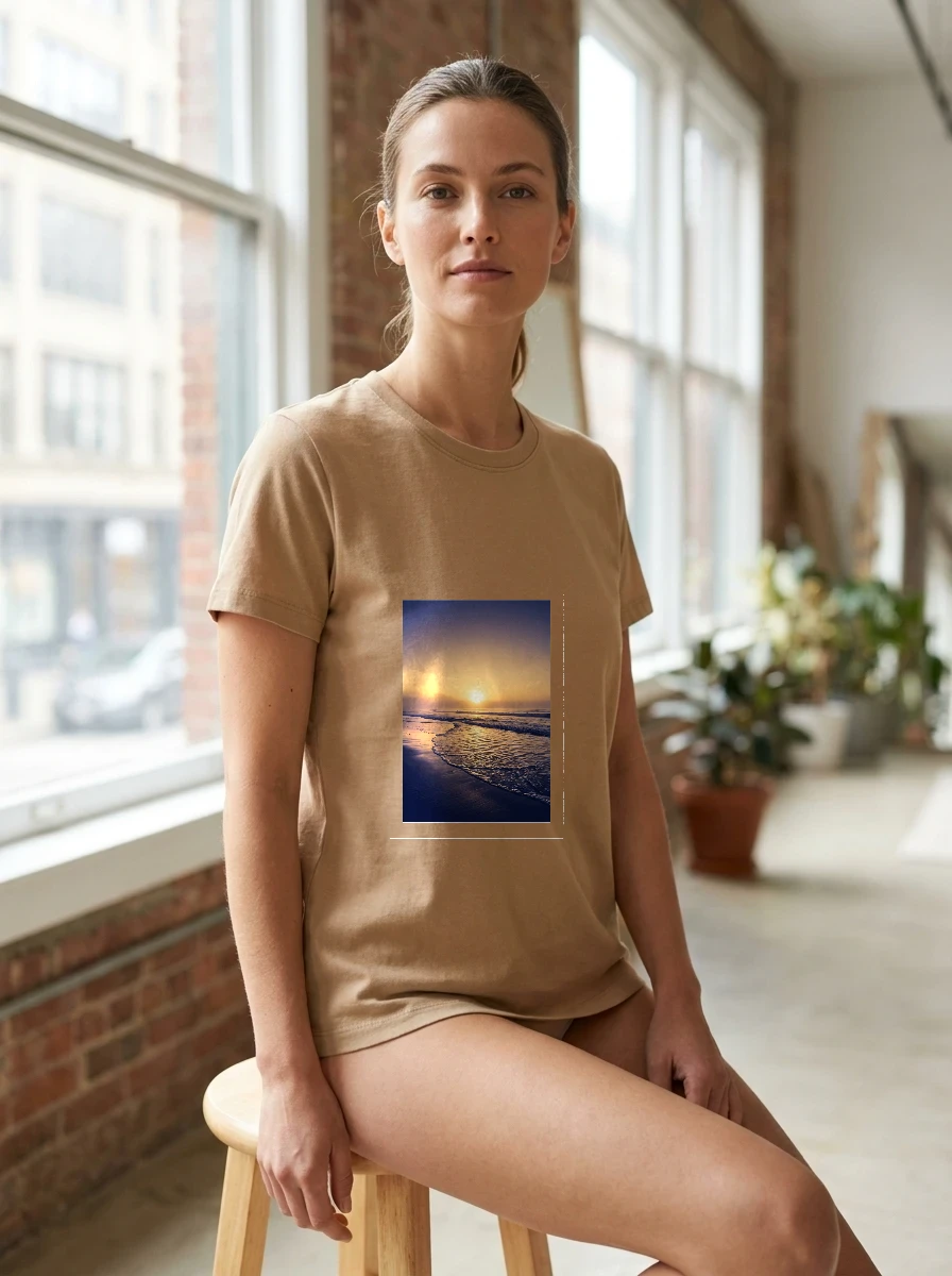 Sunset on the Beach, Worn, Tan